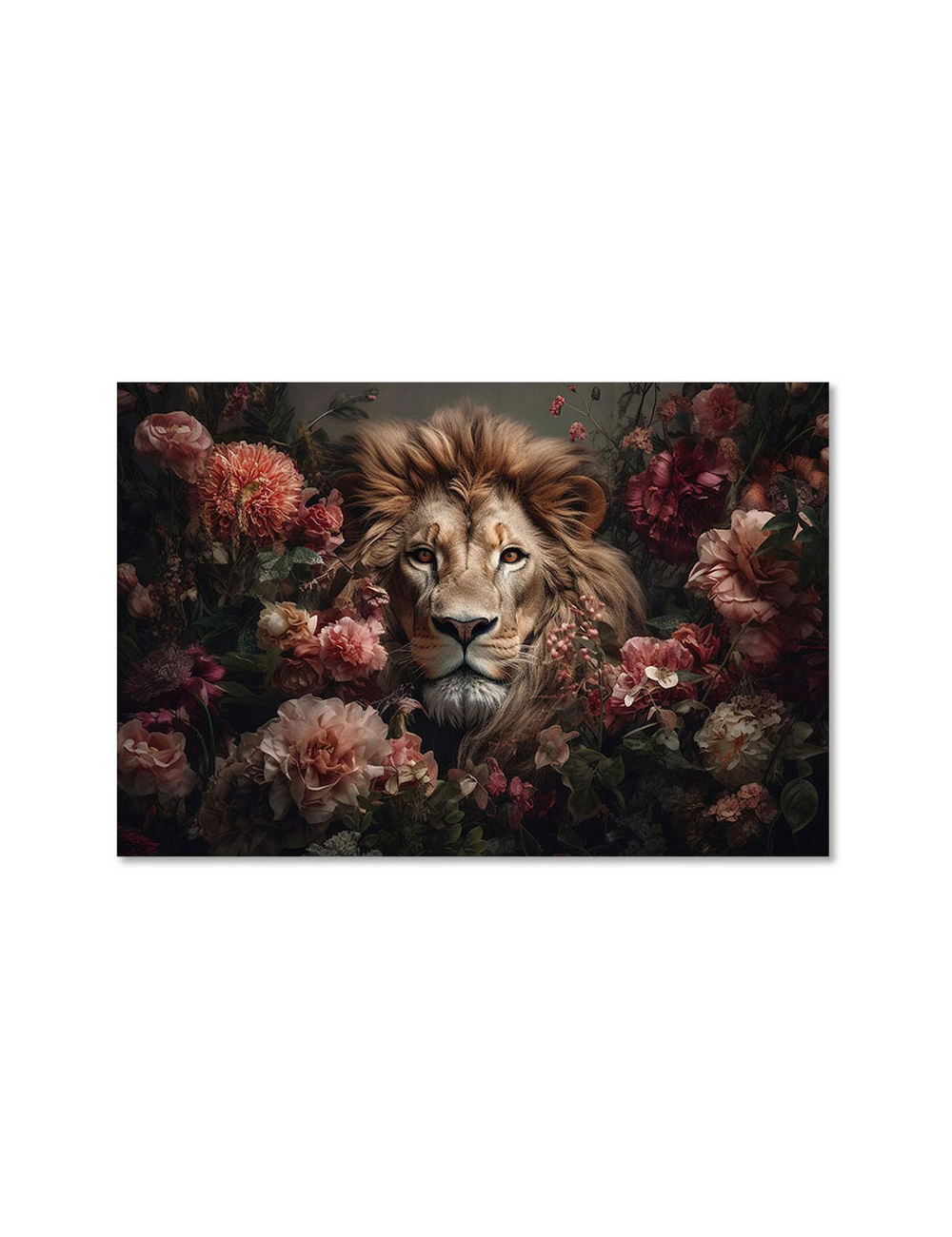 "Lion floral"-Tableau en verre-80x120