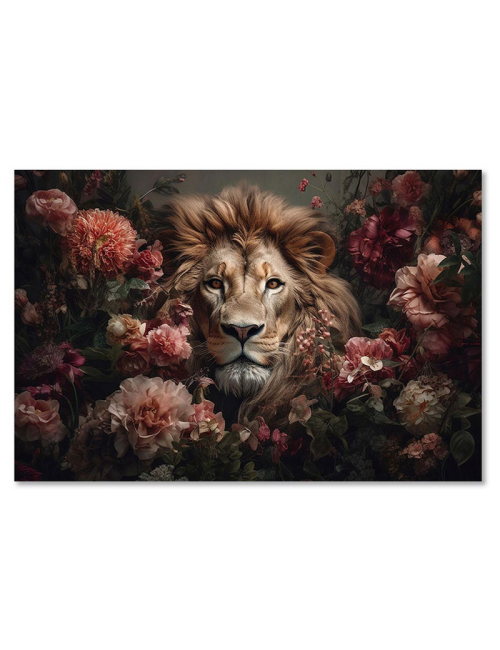 "Lion floral"-Tableau en verre-80x120