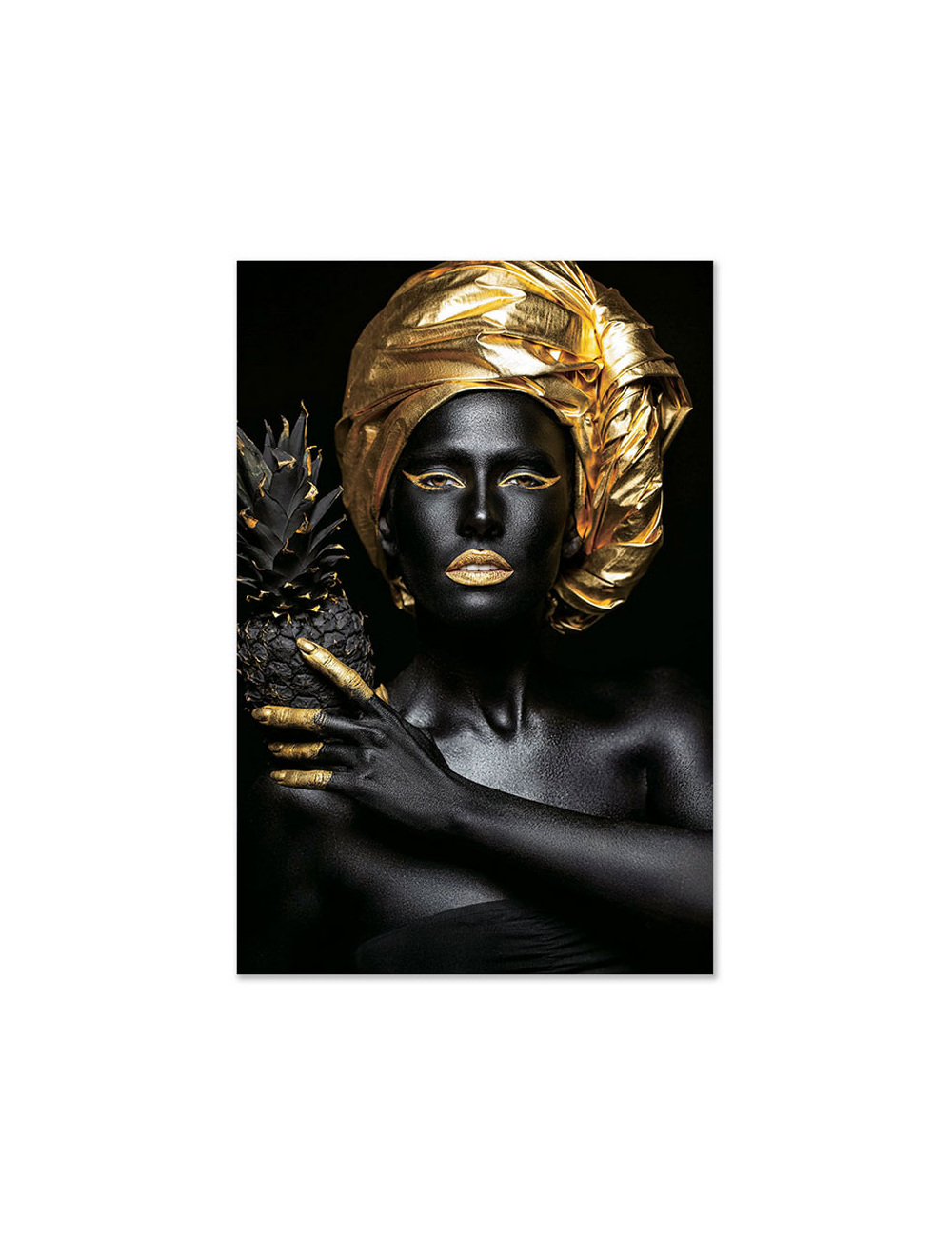 Tableau en verre noir et or