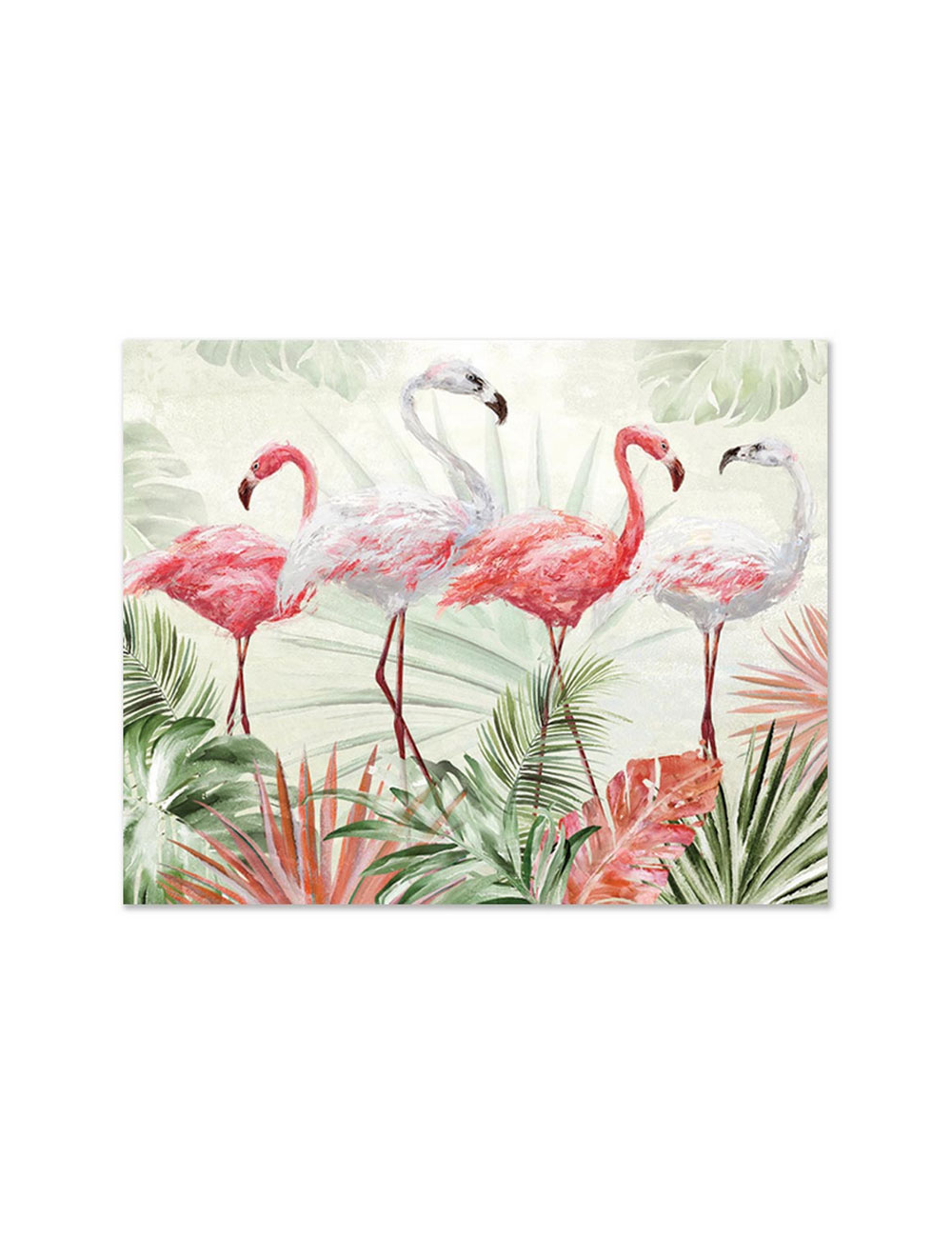 Tableau flamants roses tropicaux pastel-40x50