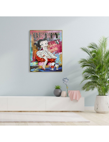 Tableau Betty Boop Snoopy 60x80 – pop art déco murale gloss