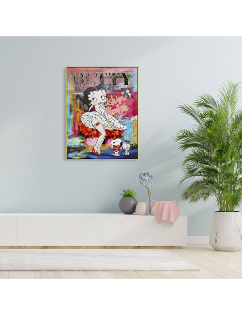 Tableau Betty Boop et Snoopy 60x80 – pop art coloré