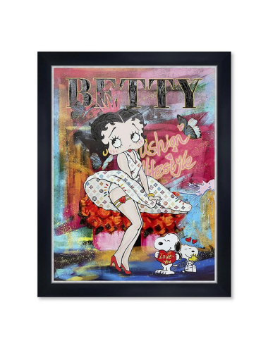 Tableau Betty Boop Snoopy 60x80 – pop art déco murale gloss