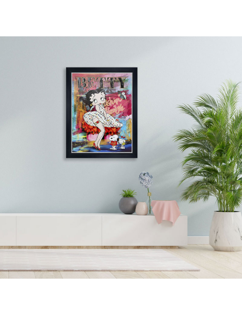 Tableau Betty Boop et Snoopy 60x80 – pop art coloré