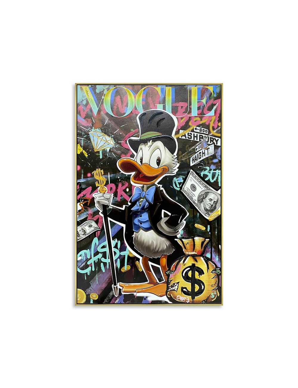 Tableau Picsou pop art 60x90 – déco murale colorée