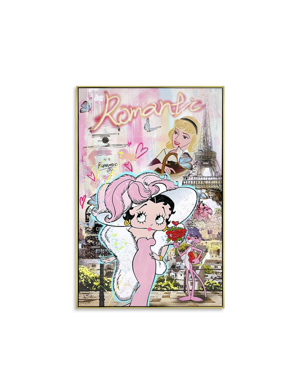 Tableau Betty Boop & Panthère Rose – style pop art 60x90