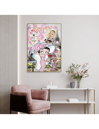 Tableau Betty Boop & Panthère Rose – style pop art 60x90