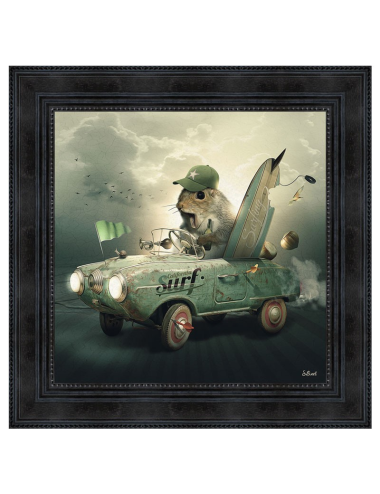 Tableau California Surf – Sylvain Binet – déco murale vintage et fun