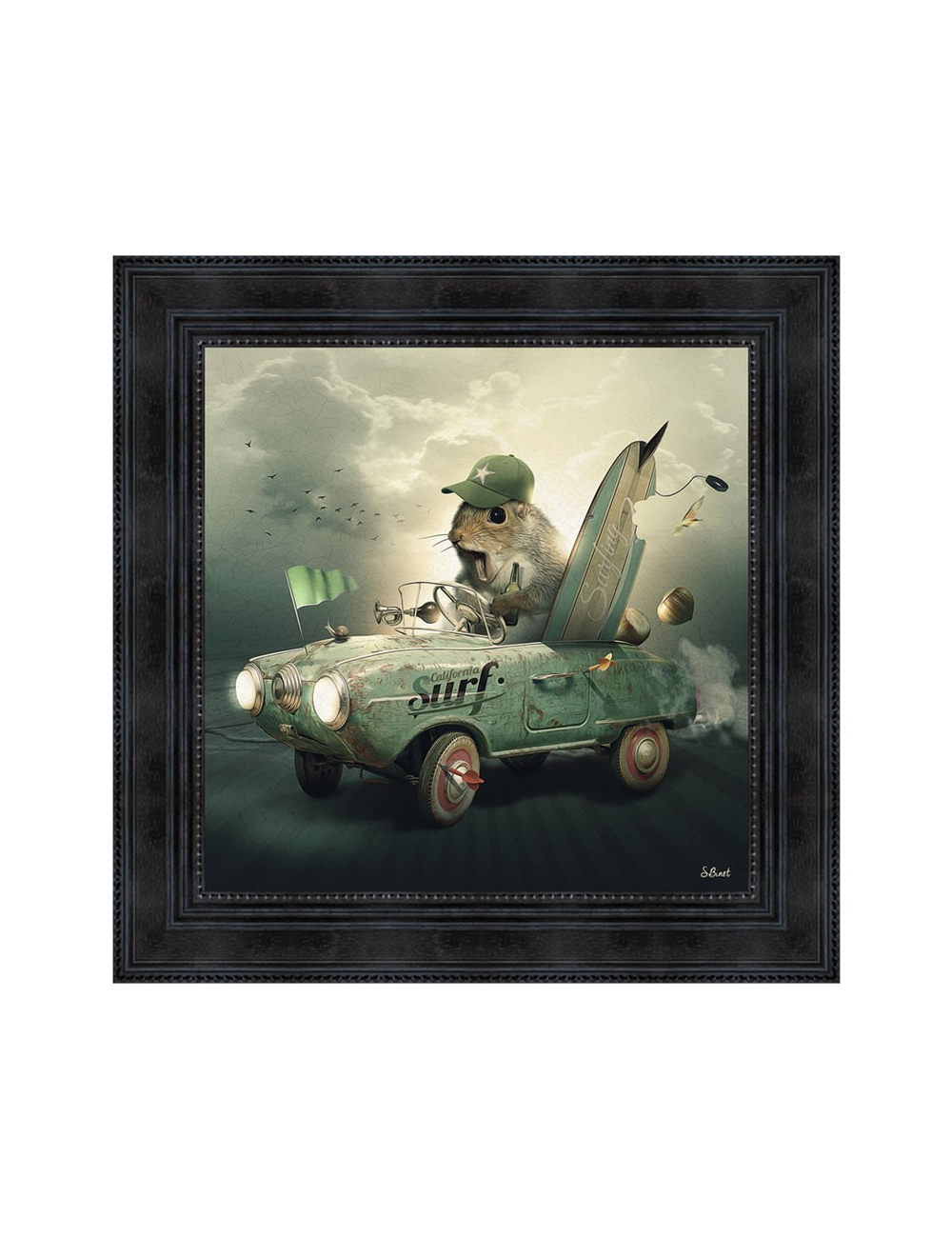 Tableau California Surf – Sylvain Binet – déco murale vintage et fun