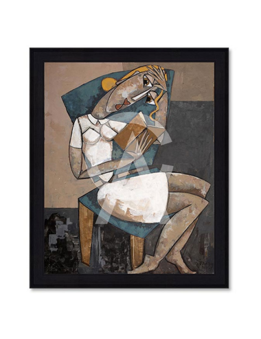 La Liseuse Bleue – Tableau de Martine Gonnin