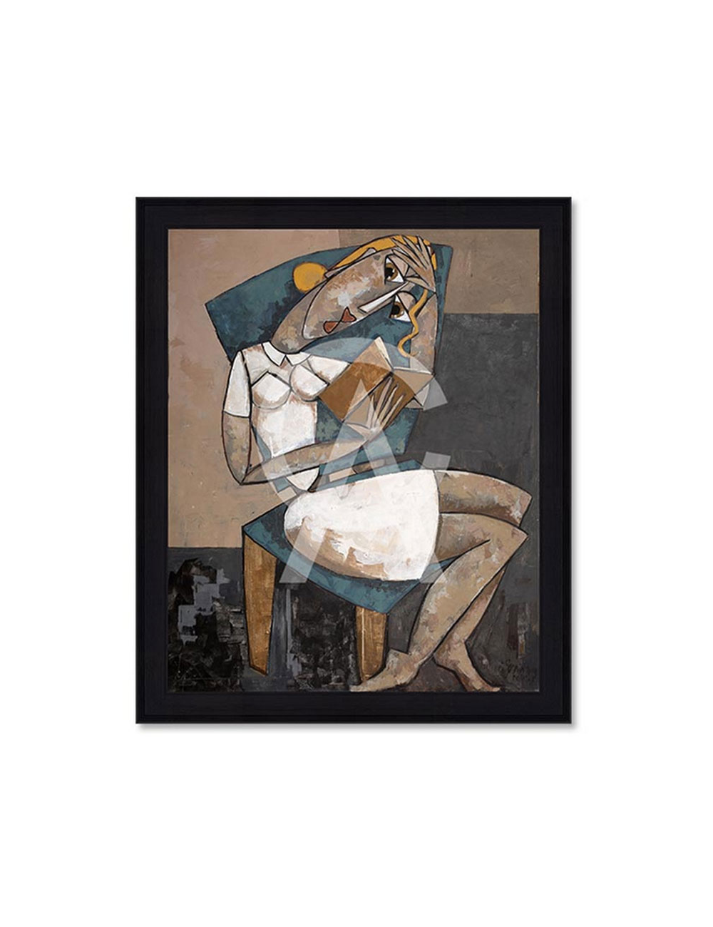 La Liseuse Bleue – Tableau de Martine Gonnin