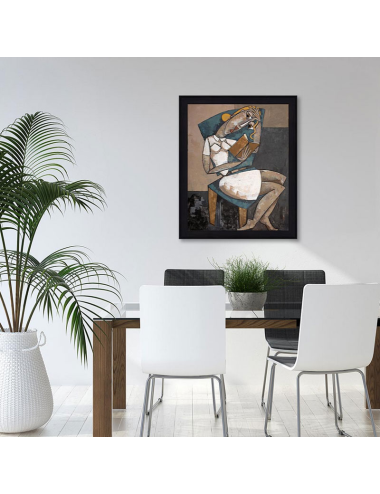 La Liseuse Bleue – Tableau de Martine Gonnin