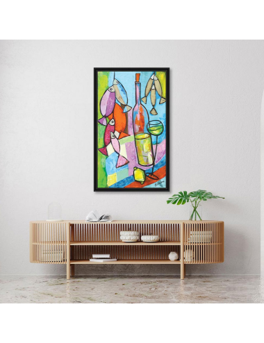 Tableau TRIO ARCACHON coloré et moderne par Martine Gonnin