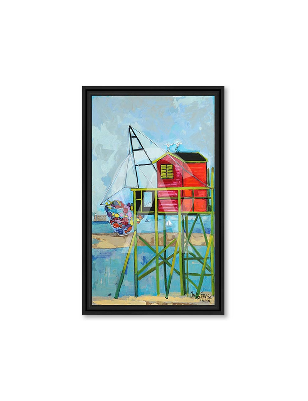 Tableau Bonne pêche-70x120 – Martine Gonnin