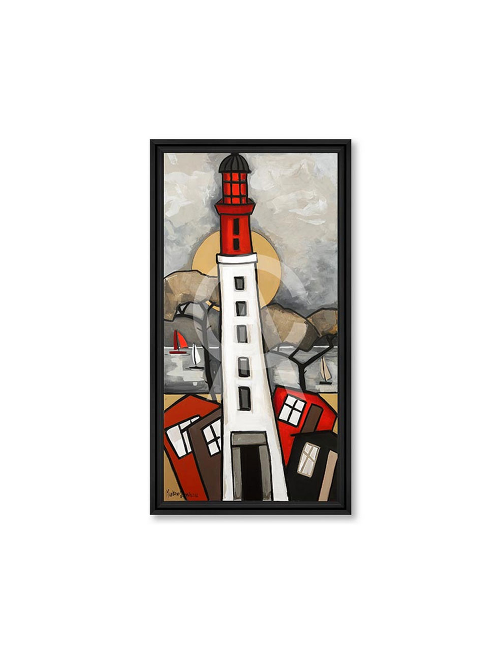 Tableau Rouge Phare – Martine Gonnin
