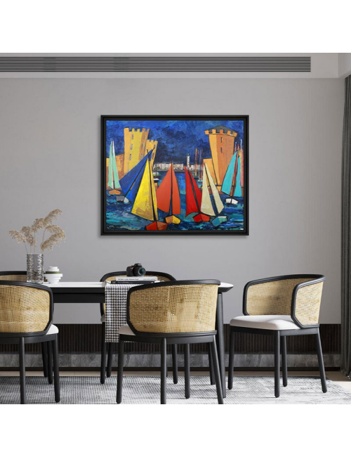 Tours et Voiliers 80x100cm – Martine Gonnin