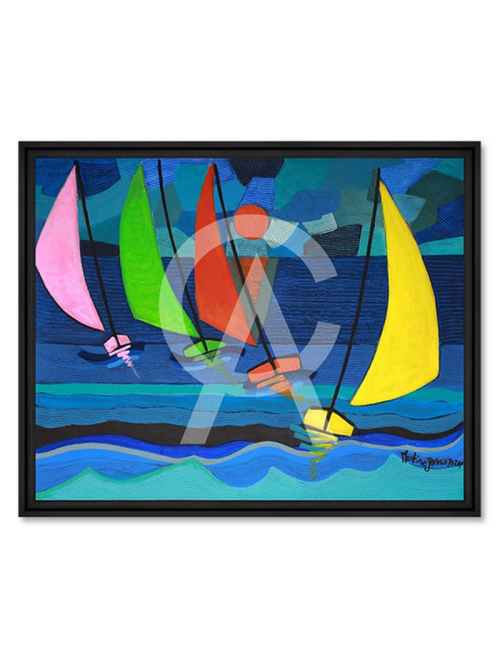 Voiliers du soir 80x100 – Martine Gonnin