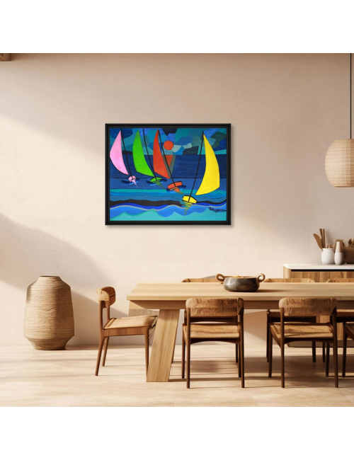 Voiliers du soir 80x100 – Martine Gonnin