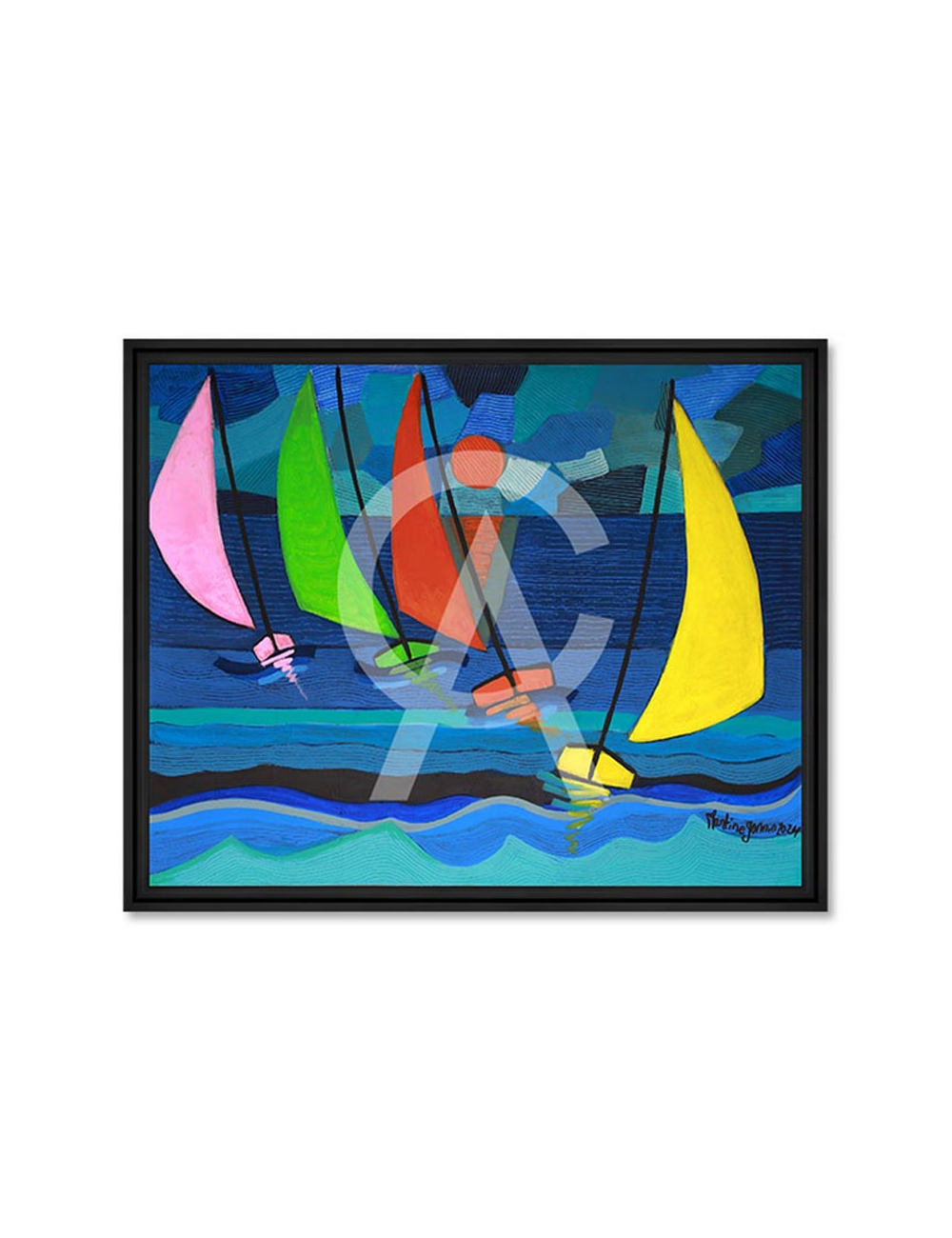 Voiliers du soir 40x50 – Martine Gonnin