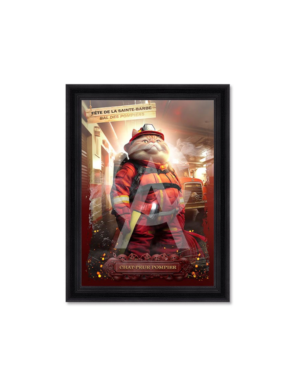 Tableau Chat-Peur-Pompier 80x120cm– Sylvain Binet