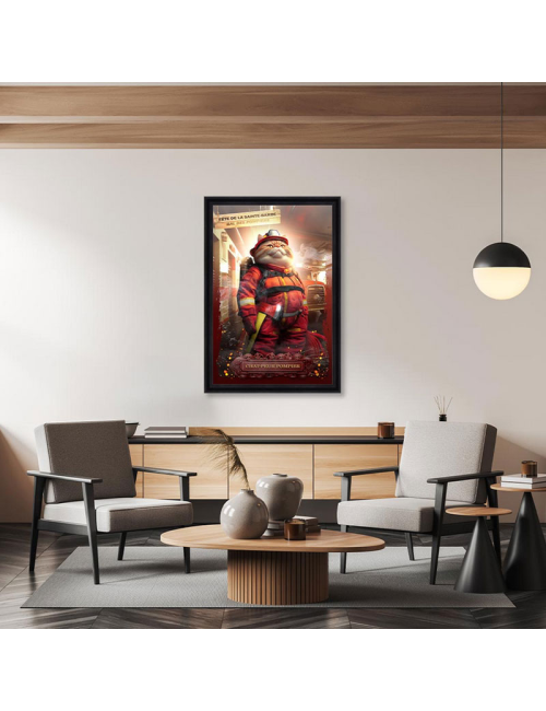 Tableau Chat-Peur-Pompier 80x120cm– Sylvain Binet