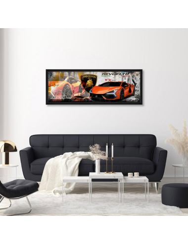 Tableau Revuelto Orange Rubix – Lamborghini déco murale design