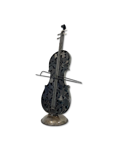 Sculpture violon métal noir 104×63 cm