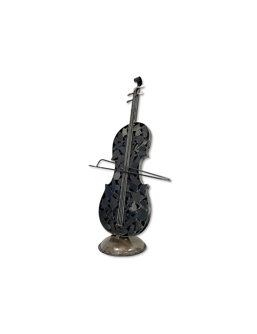 Sculpture violon métal noir 104×63 cm
