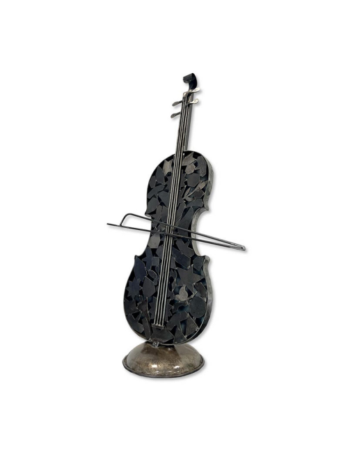 Sculpture violon métal noir 104×63 cm