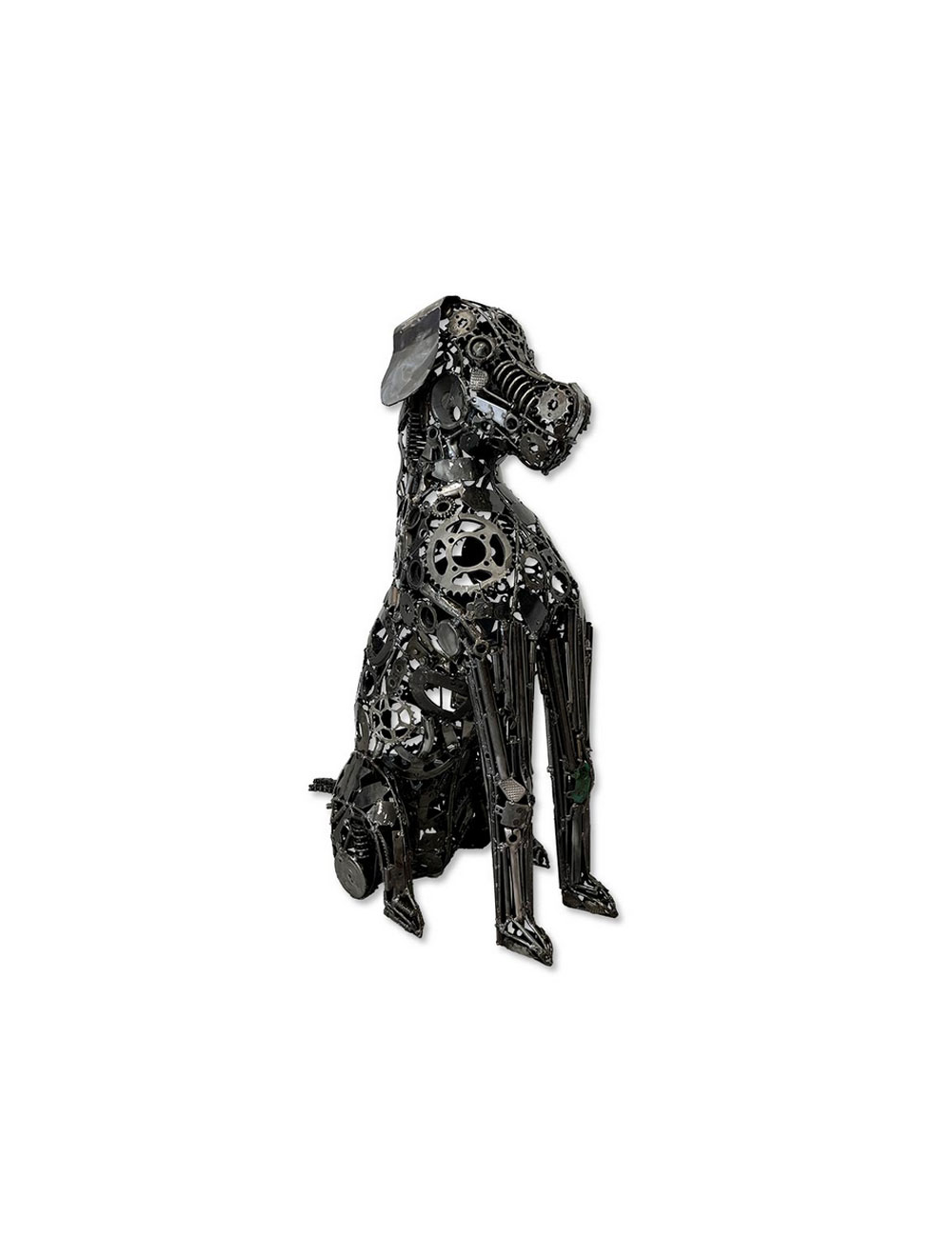 Sculpture métal noir chien 110×55 cm