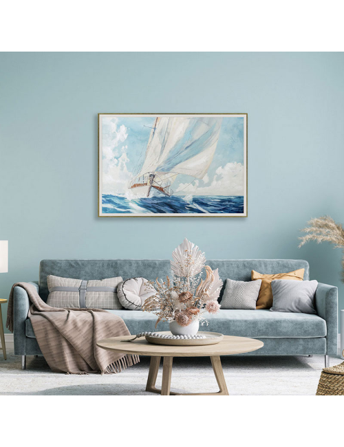 Voiliers en mer- Tableau marin 80x120cm