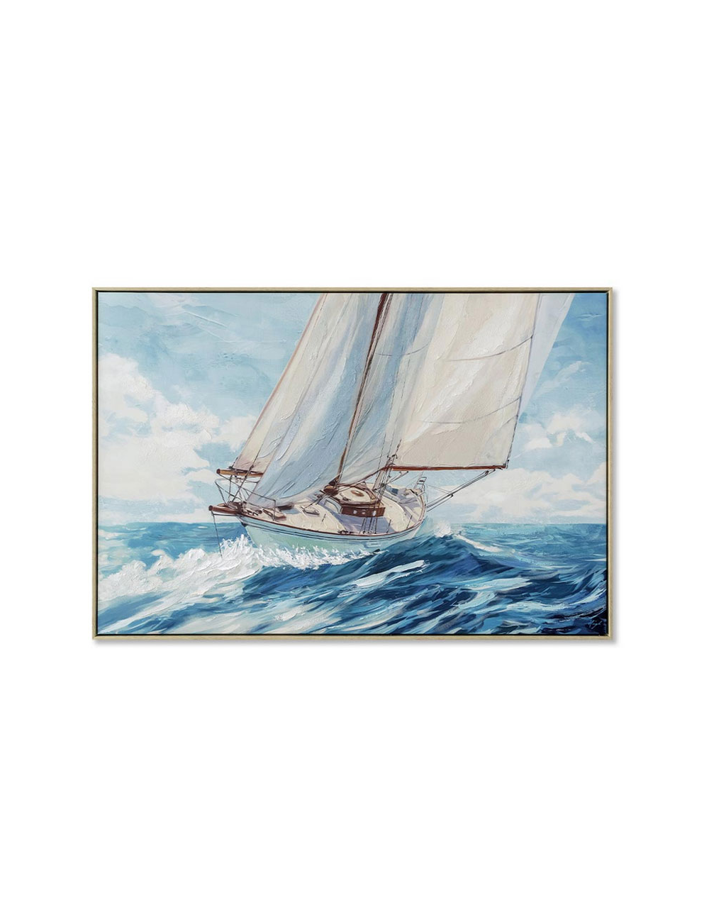 Tableau voiliers en mer agité - 80x120cm