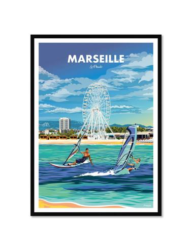 Marseille Le Prado- Affiche travel poster