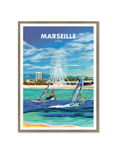 Marseille Le Prado- Affiche travel poster