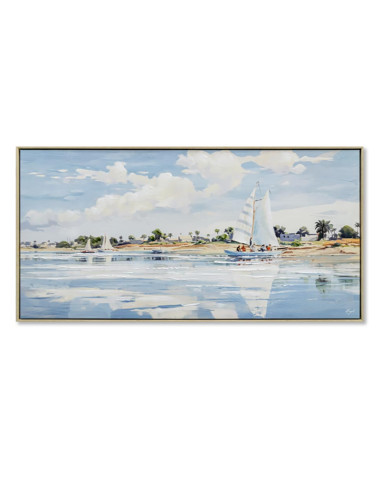 Tableau voile et mer 60x120 cm – Encadré