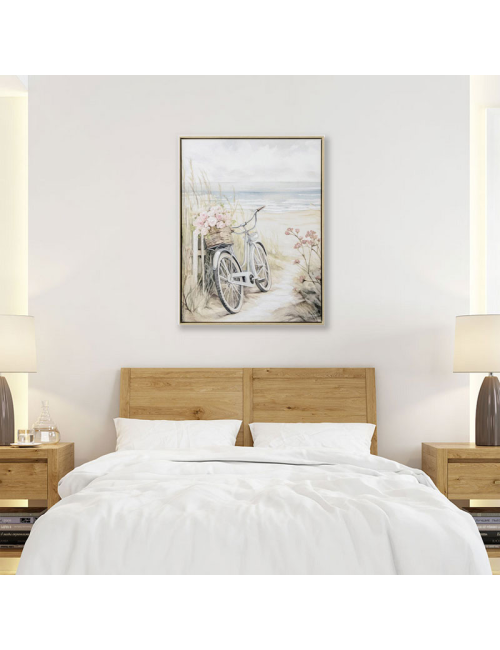 Tableau vélo romantique bord de mer