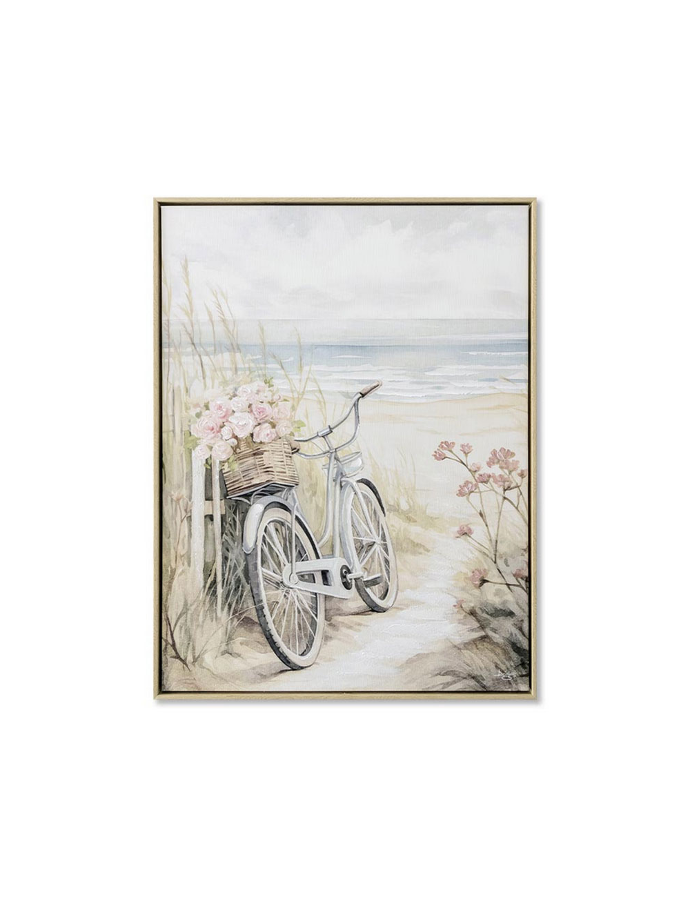 Tableau vélo romantique bord de mer