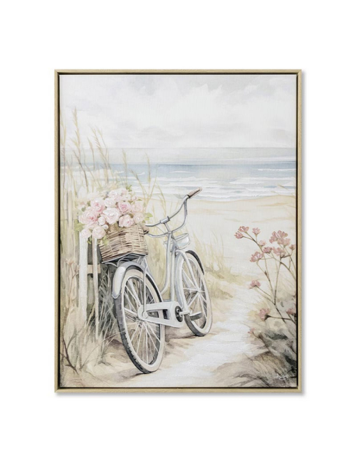 Tableau vélo romantique bord de mer