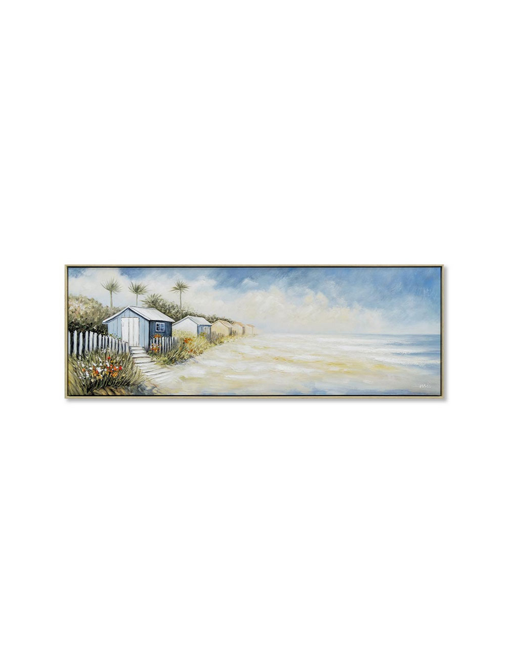 Tableau cabanes bord de mer grand format