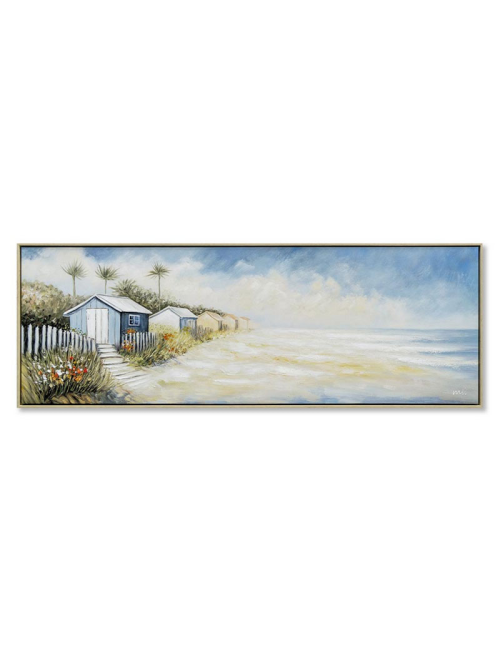 Tableau cabanes bord de mer grand format