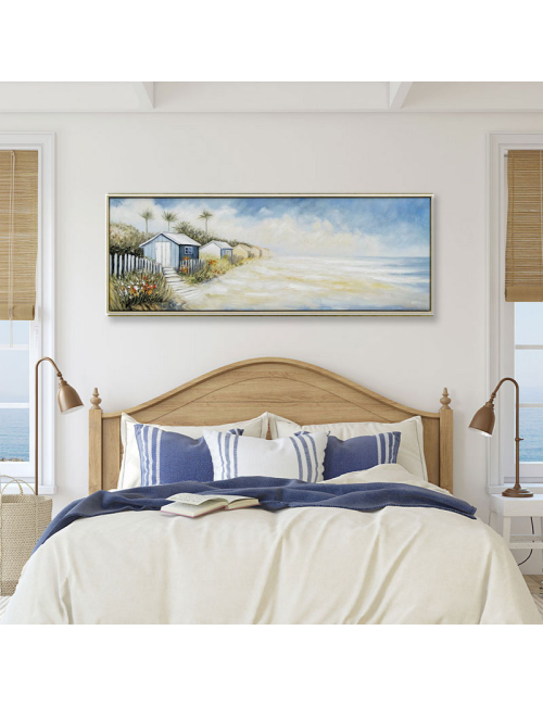 Tableau cabanes bord de mer grand format