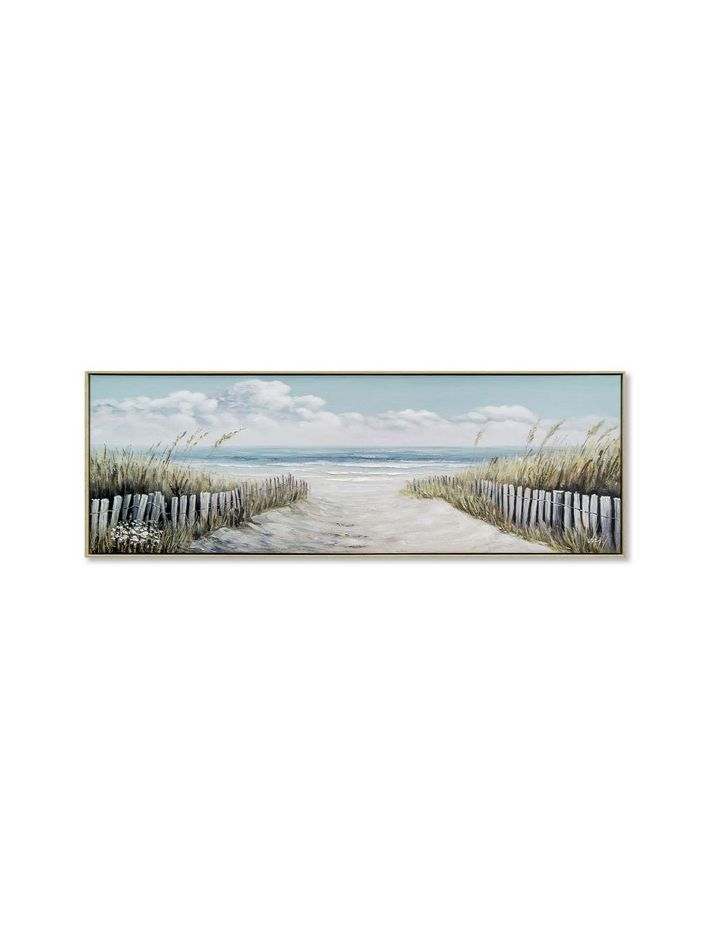 Tableau plage et palissades – toile bord de mer