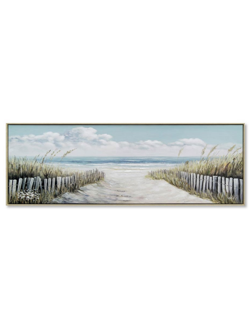 Tableau plage et palissades – toile bord de mer