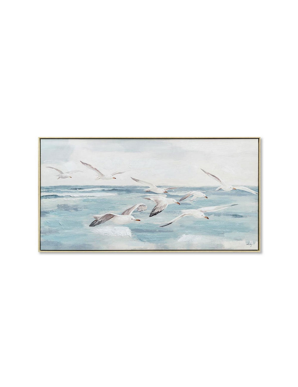 Tableau mouettes en vol – toile bord de mer