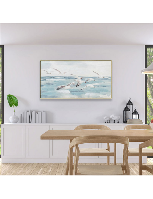 Tableau mouettes en vol – toile bord de mer
