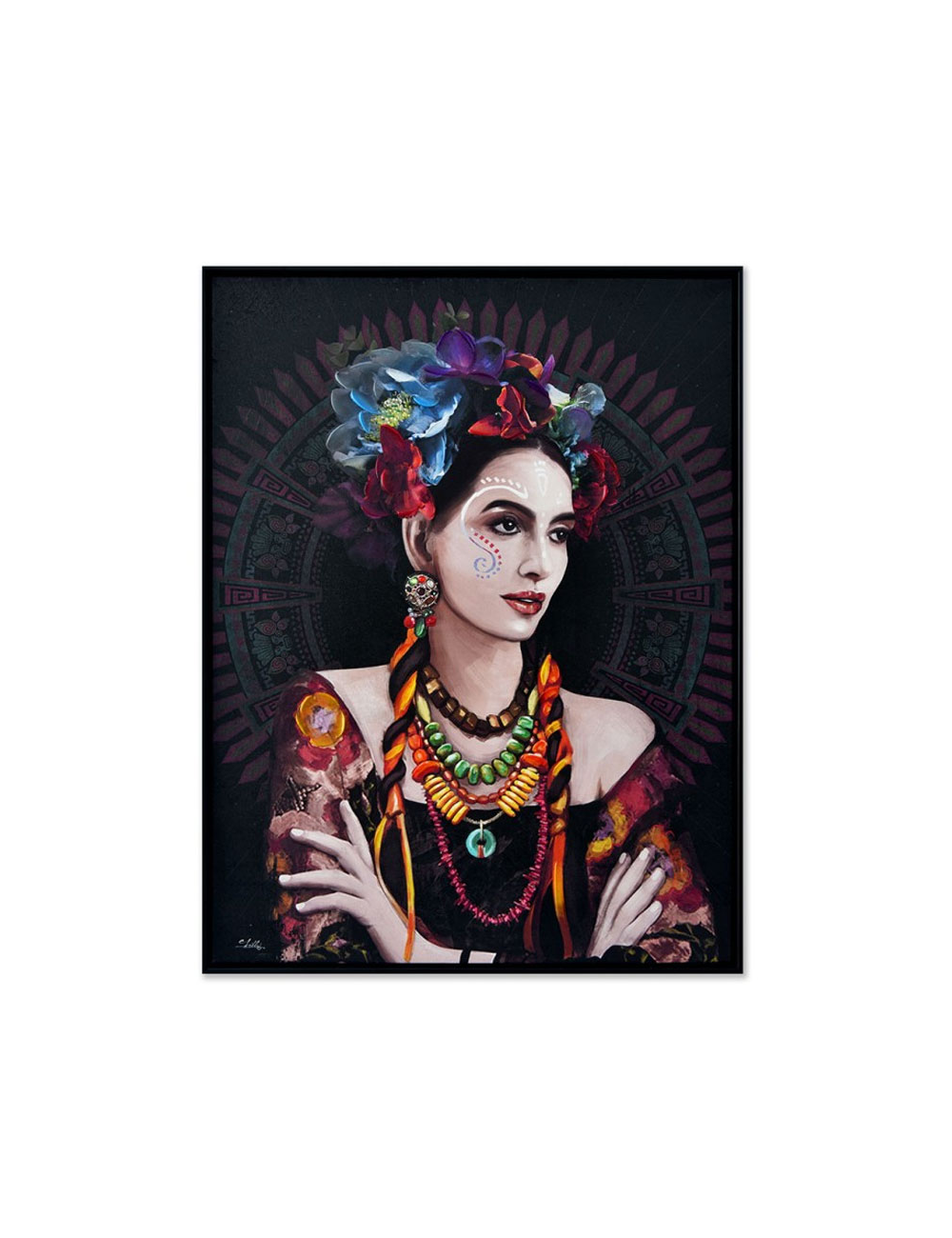 Tableau femme mexicaine bohème – toile 60x80