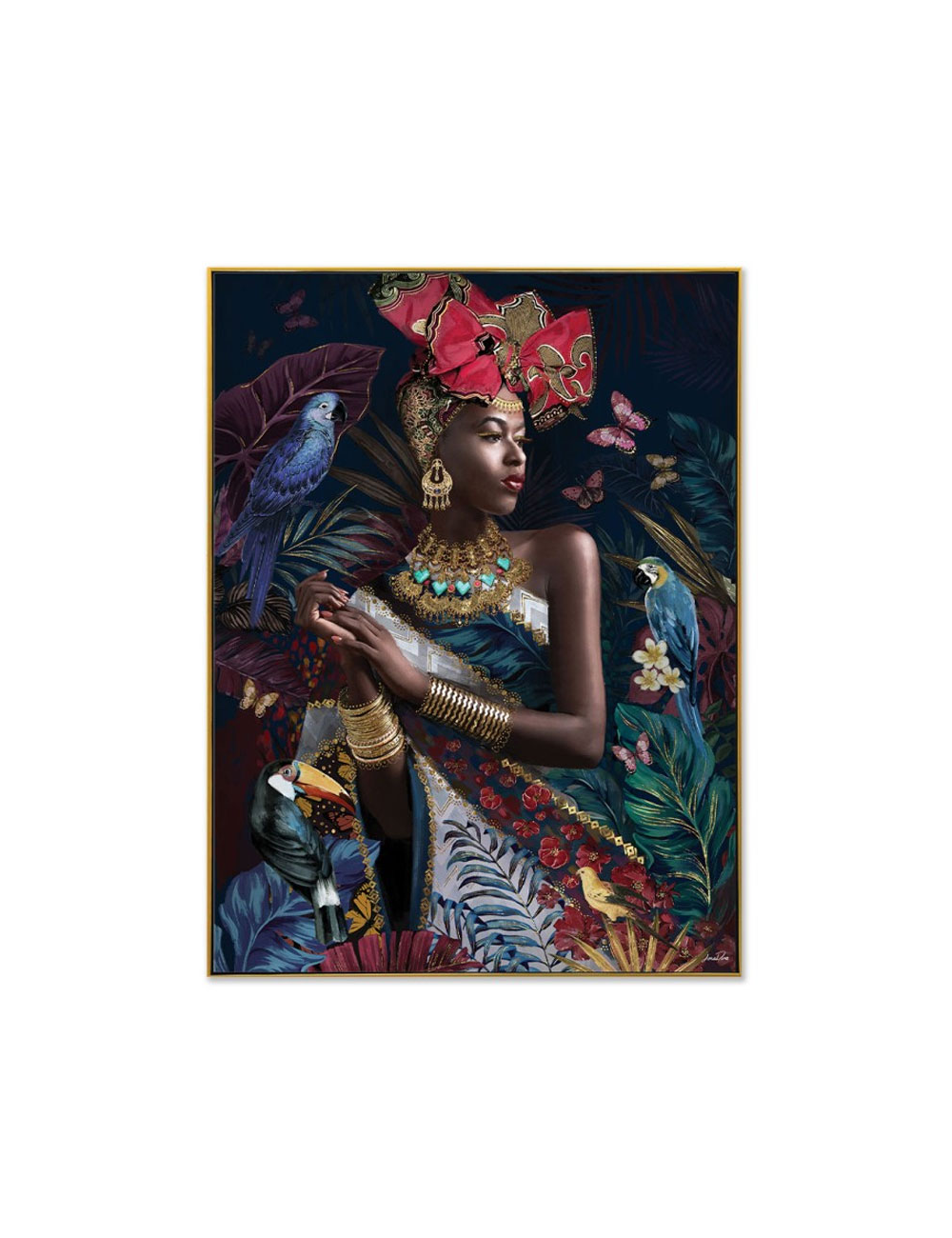 Tableau femme africaine jungle tropicale – toile 60x80