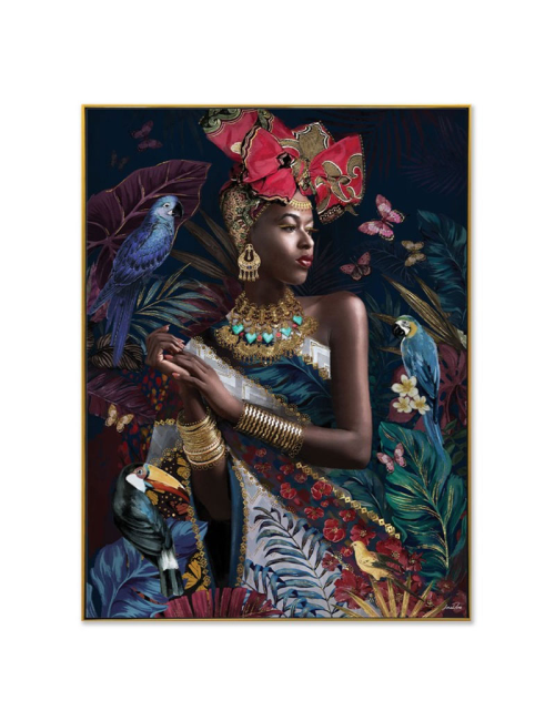 Tableau femme africaine jungle tropicale – toile 60x80