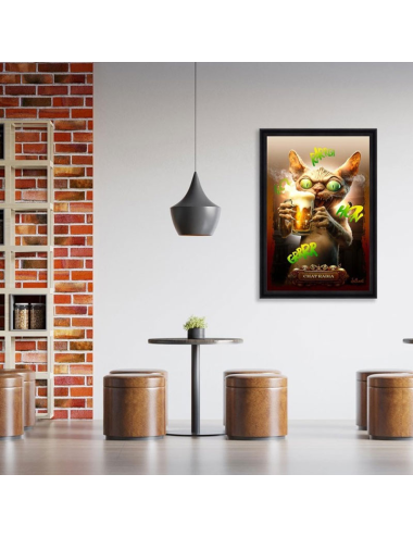 Tableau Chat-rabia 80x120 – Sylvain Binet déco murale originale