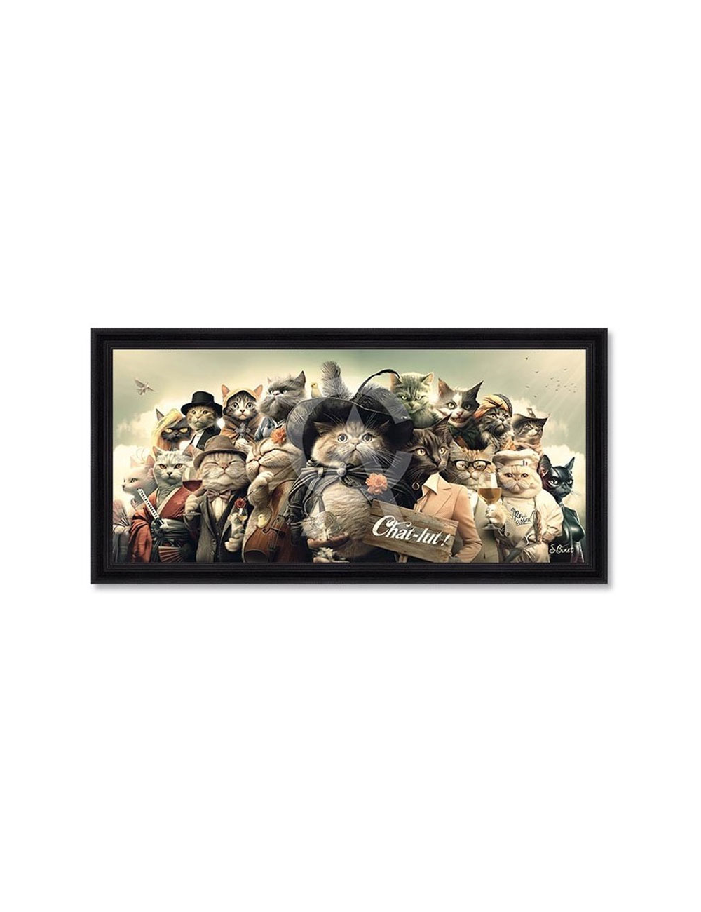 Tableau Pano Chats 40x90 cm – Sylvain Binet